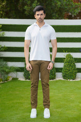 Upgrade your casual look with the Xea Plain Pique White Polo Shirt. Premium material and a zip placket create a sleek appearance. -  Pique Polo Shirt White - Xea Clothing